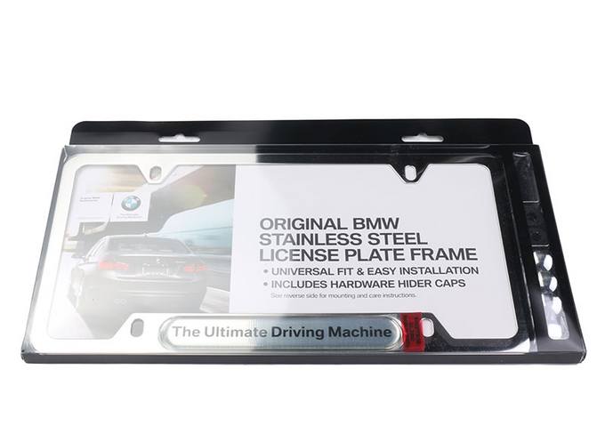 BMW License Plate Frame (Polished) (Stainless Steel) (Ultimate Driving Machine) 82112210416